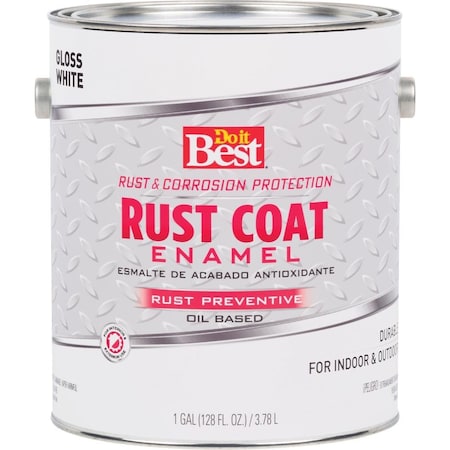 All-Source Rust Coat Oil-Based Gloss Enamel, White, 1 Gal. 203370D